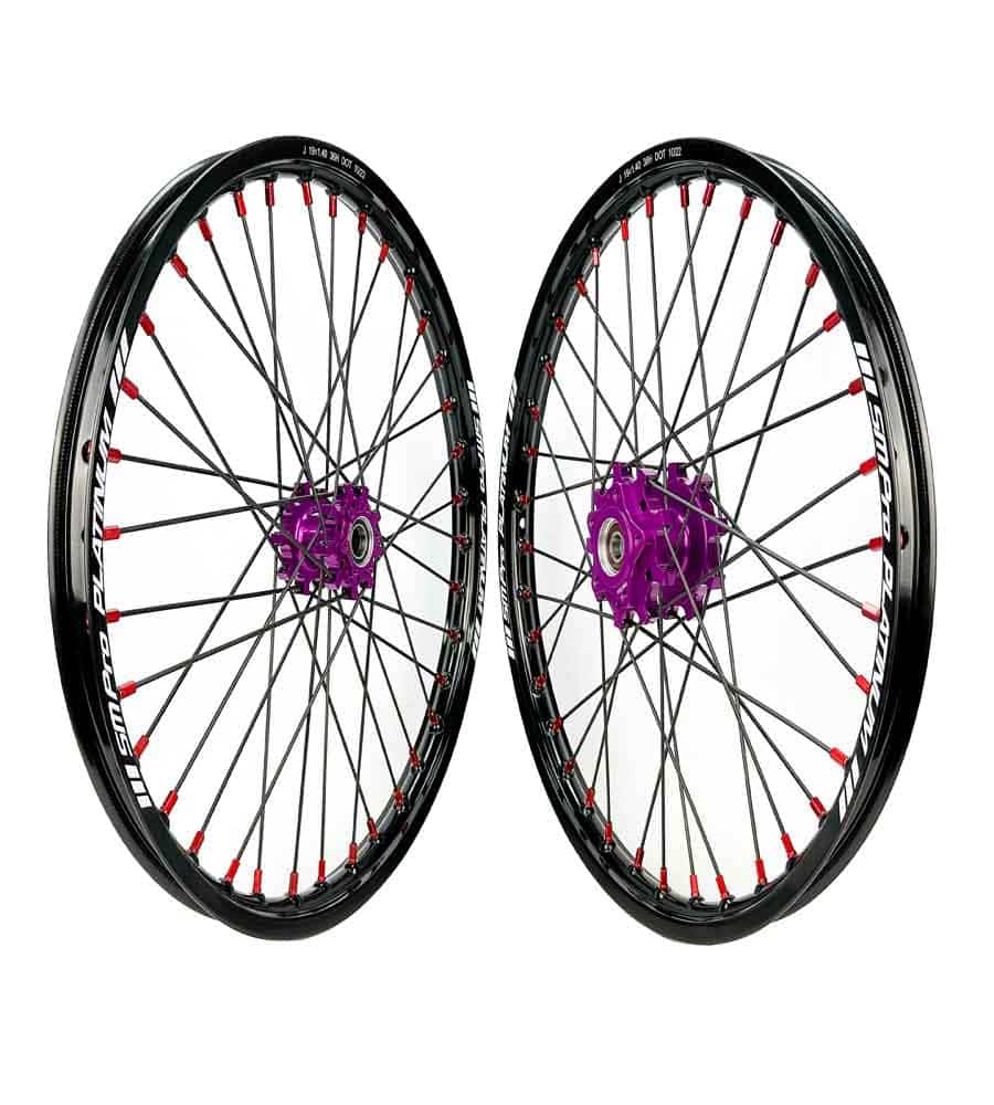 SM Pro Light Bee Wheelset Purple Black Hub and Red Nipples