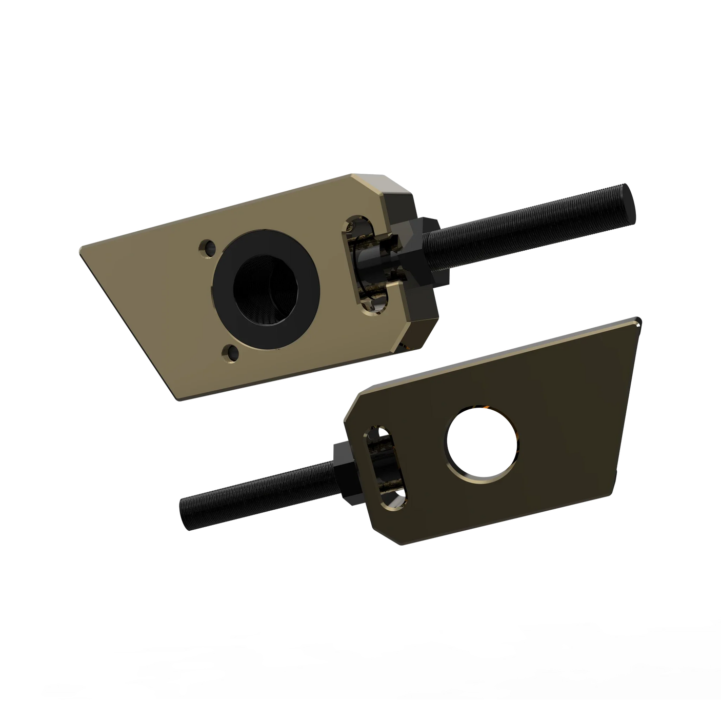 IZI Brothers axle blocks for Sur-Ron Light Bee swingarm - copper interior front view