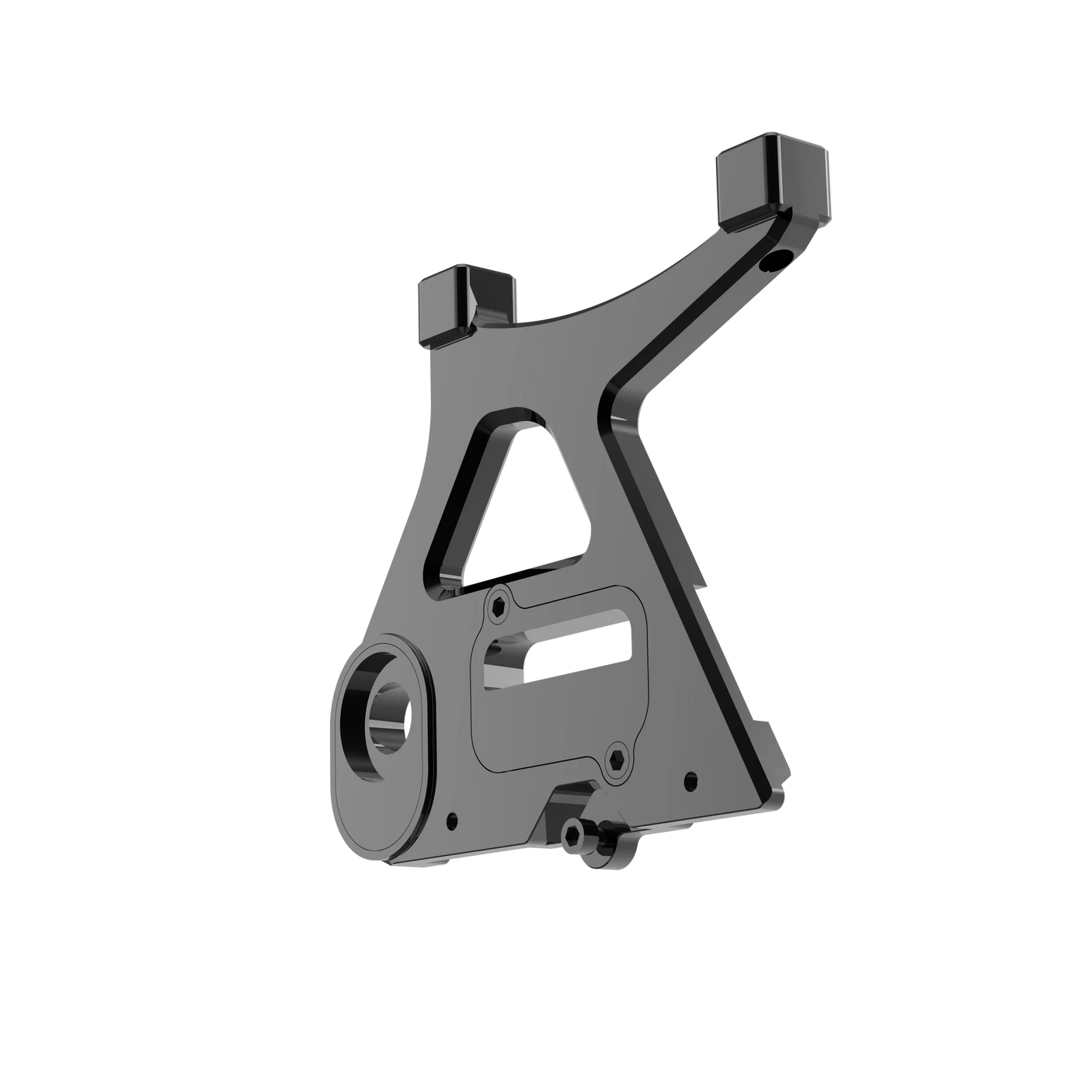 IZI Brothers caliper mount for Sur-Ron Light Bee swingarm - black 3/4 interior side view