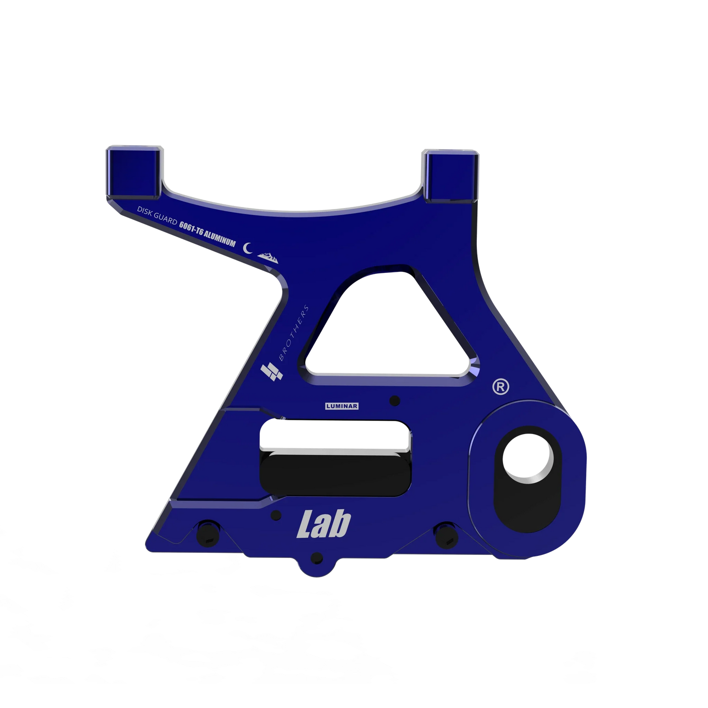 IZI Brothers caliper mount for Sur-Ron Light Bee swingarm - blue exterior front view