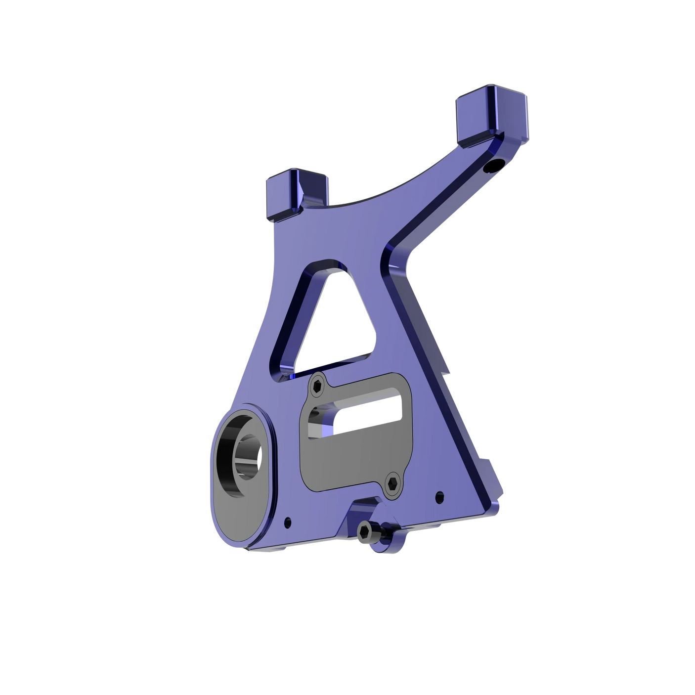 IZI Brothers caliper mount for Sur-Ron Light Bee swingarm - blue 3/4 interior side view