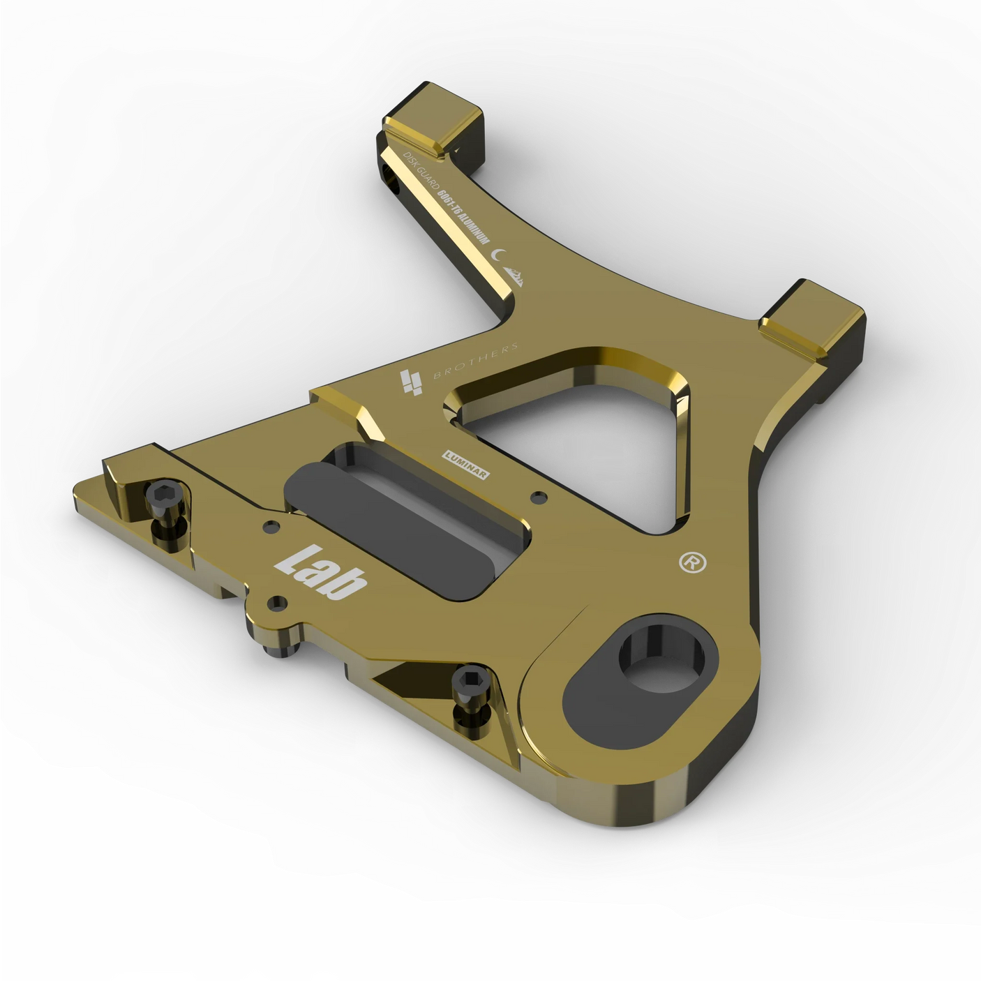 IZI Brothers caliper mount for Sur-Ron Light Bee swingarm - copper top-down exterior view