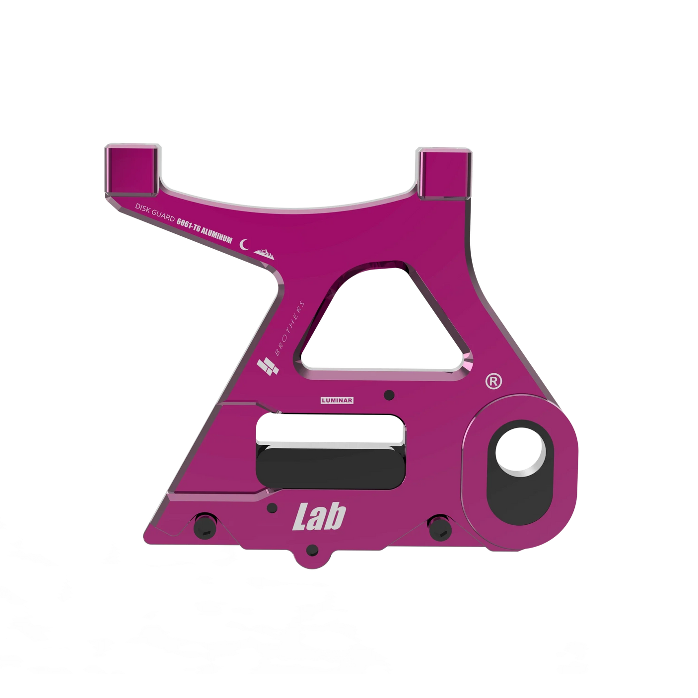 IZI Brothers caliper mount for Sur-Ron Light Bee swingarm - pink exterior front view