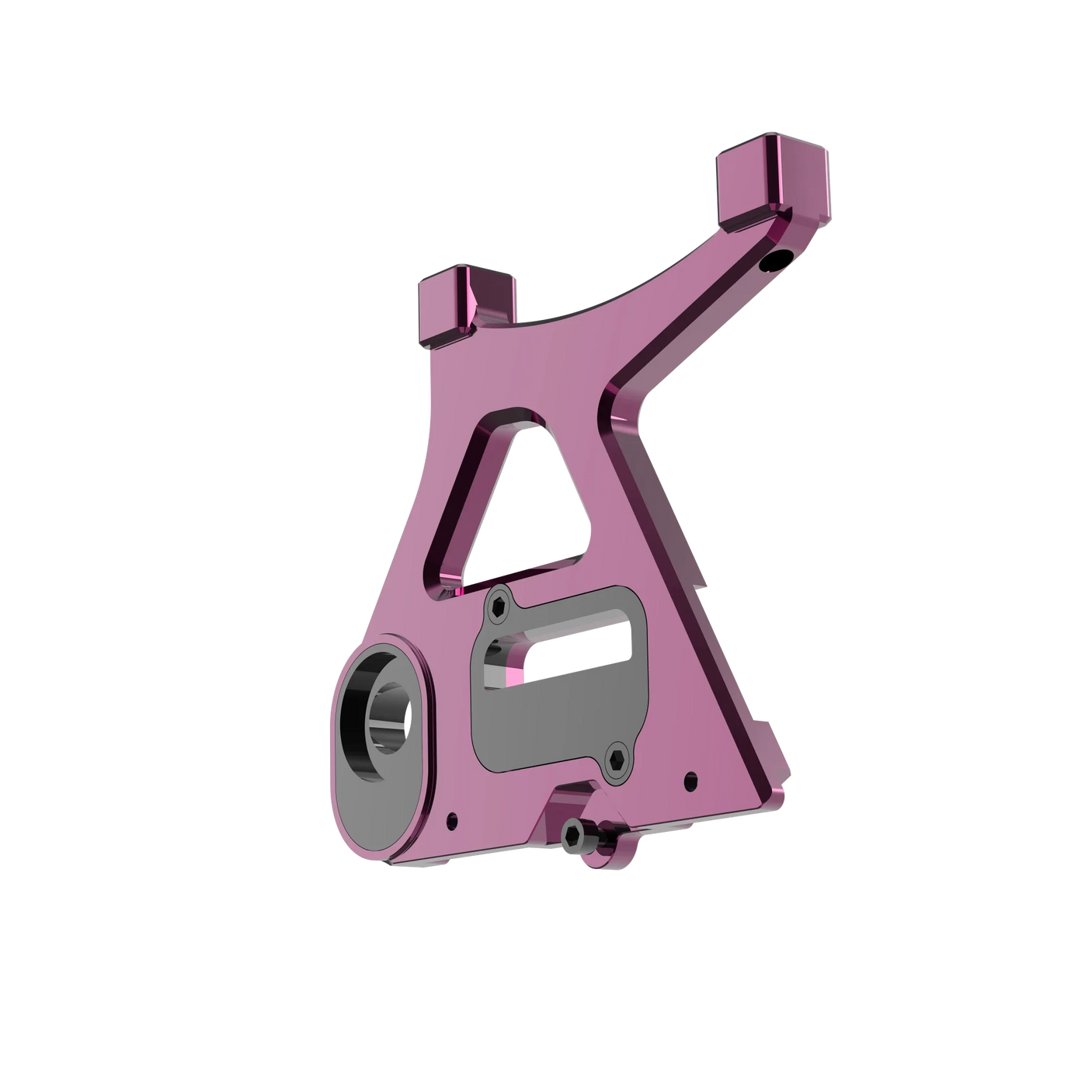 IZI Brothers caliper mount for Sur-Ron Light Bee swingarm - pink 3/4 interior side view