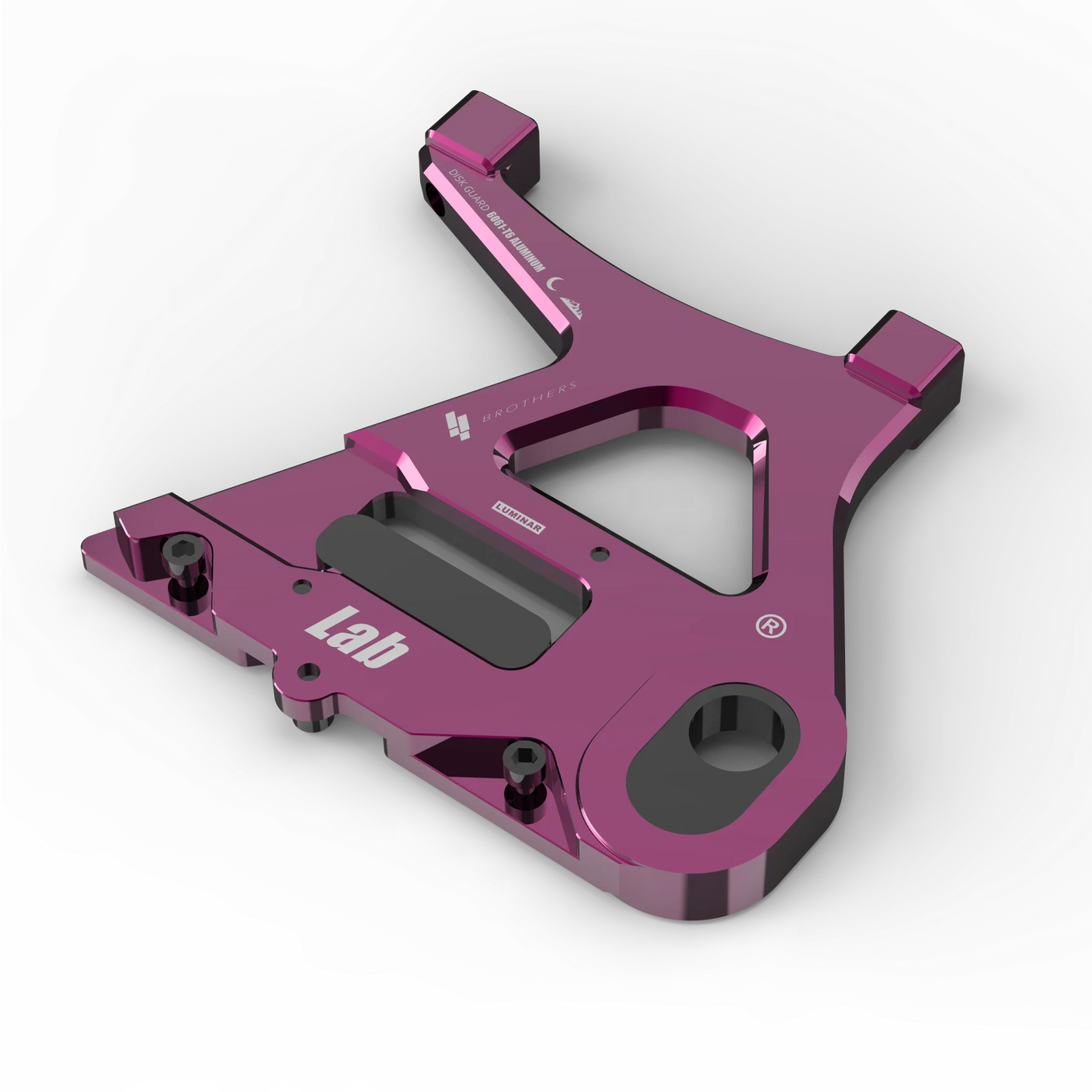 IZI Brothers caliper mount for Sur-Ron Light Bee swingarm - pink top-down exterior view
