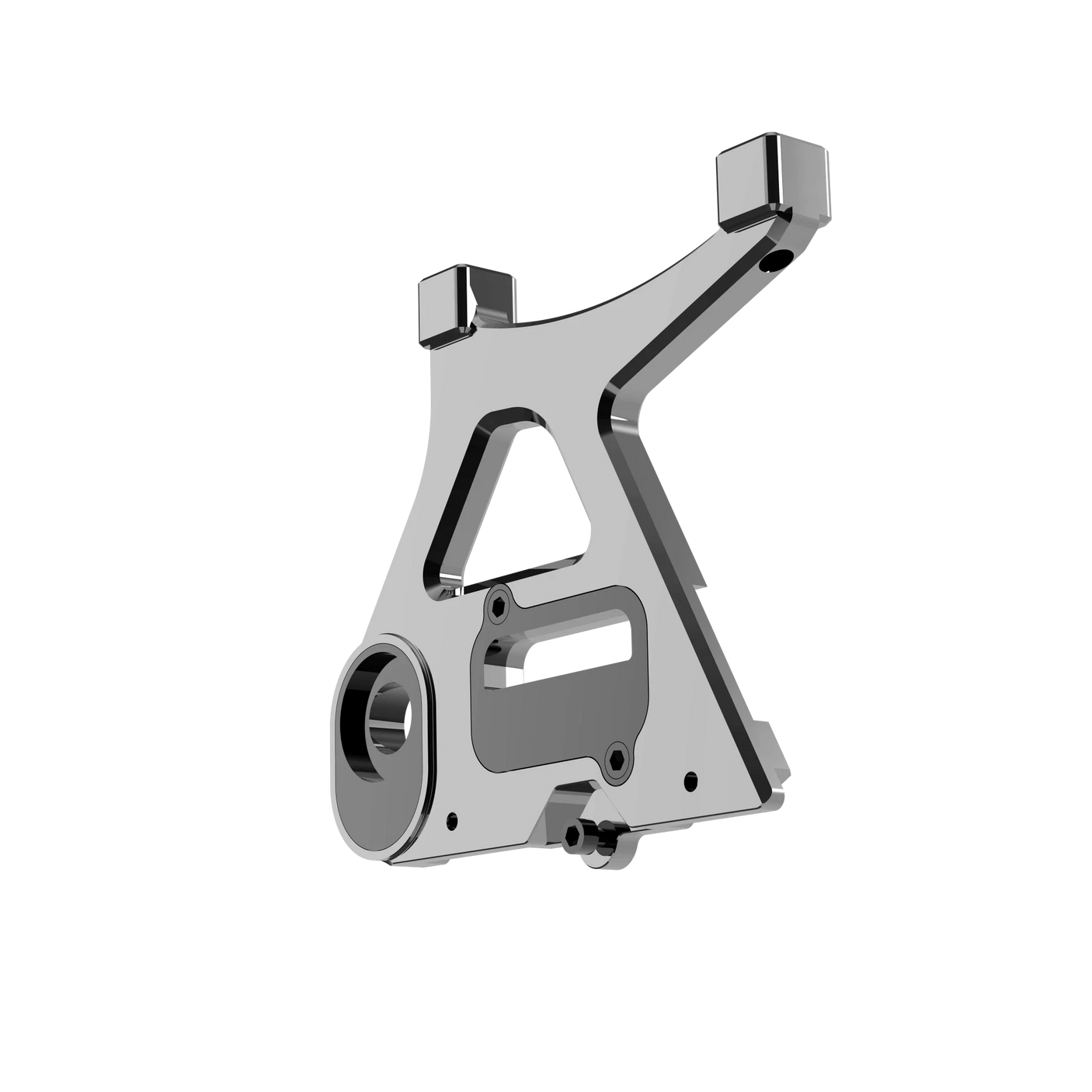 IZI Brothers caliper mount for Sur-Ron Light Bee swingarm - raw 3/4 interior side view