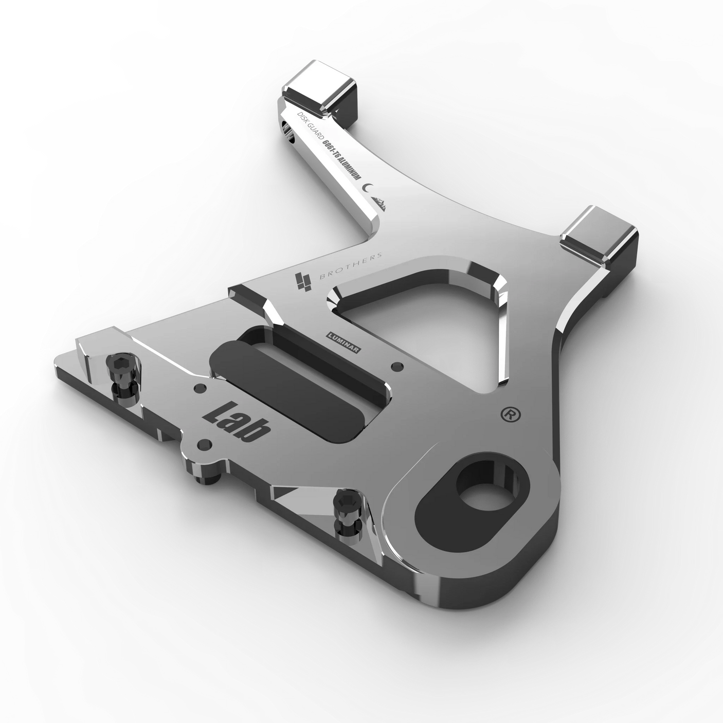 IZI Brothers caliper mount for Sur-Ron Light Bee swingarm - raw top-down exterior view