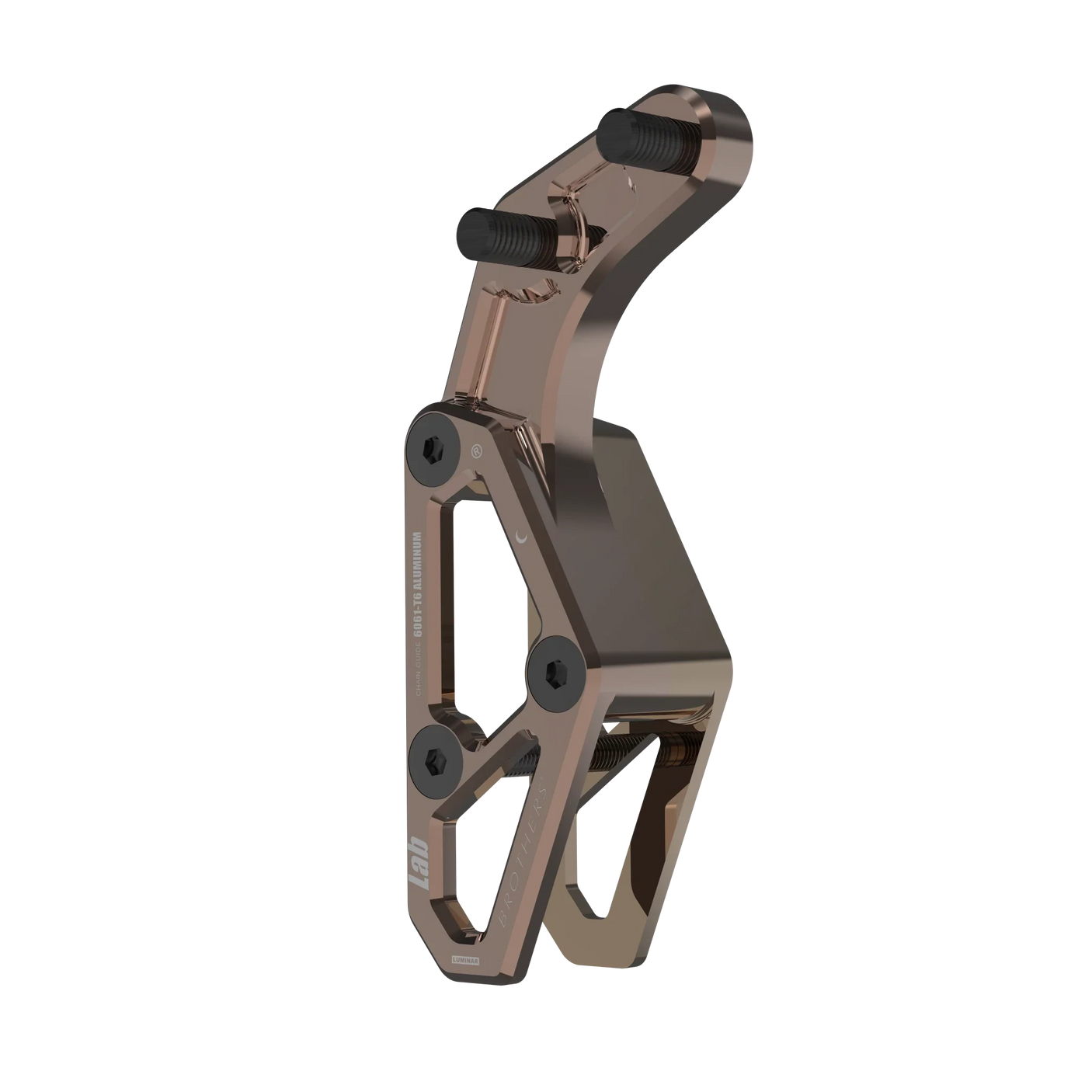 IZI Brothers chain guide body for Sur-Ron Light Bee swingarm - copper three-quarter front view