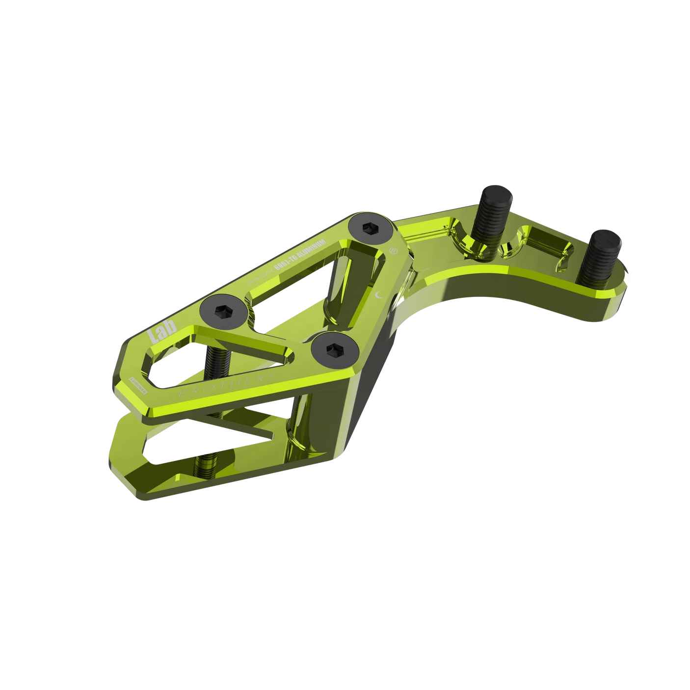 IZI Brothers chain guide body for Sur-Ron Light Bee swingarm - green top front view