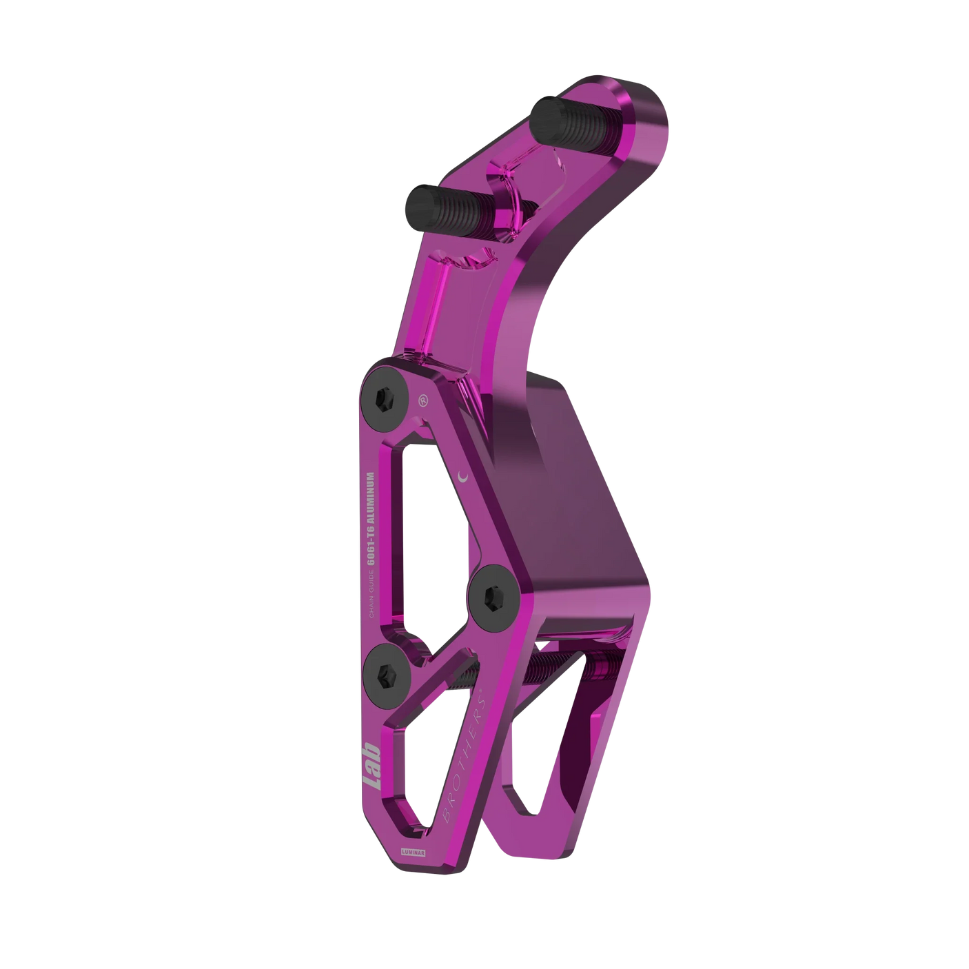 IZI Brothers chain guide body for Sur-Ron Light Bee swingarm - pink three-quarter front view