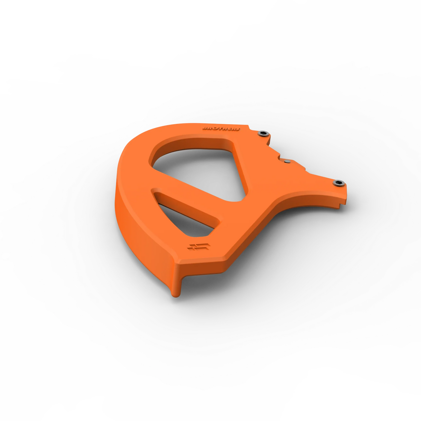 IZI Brothers Nylon Disk Guard for Sur-Ron Light Bee swingarm - orange top angled view