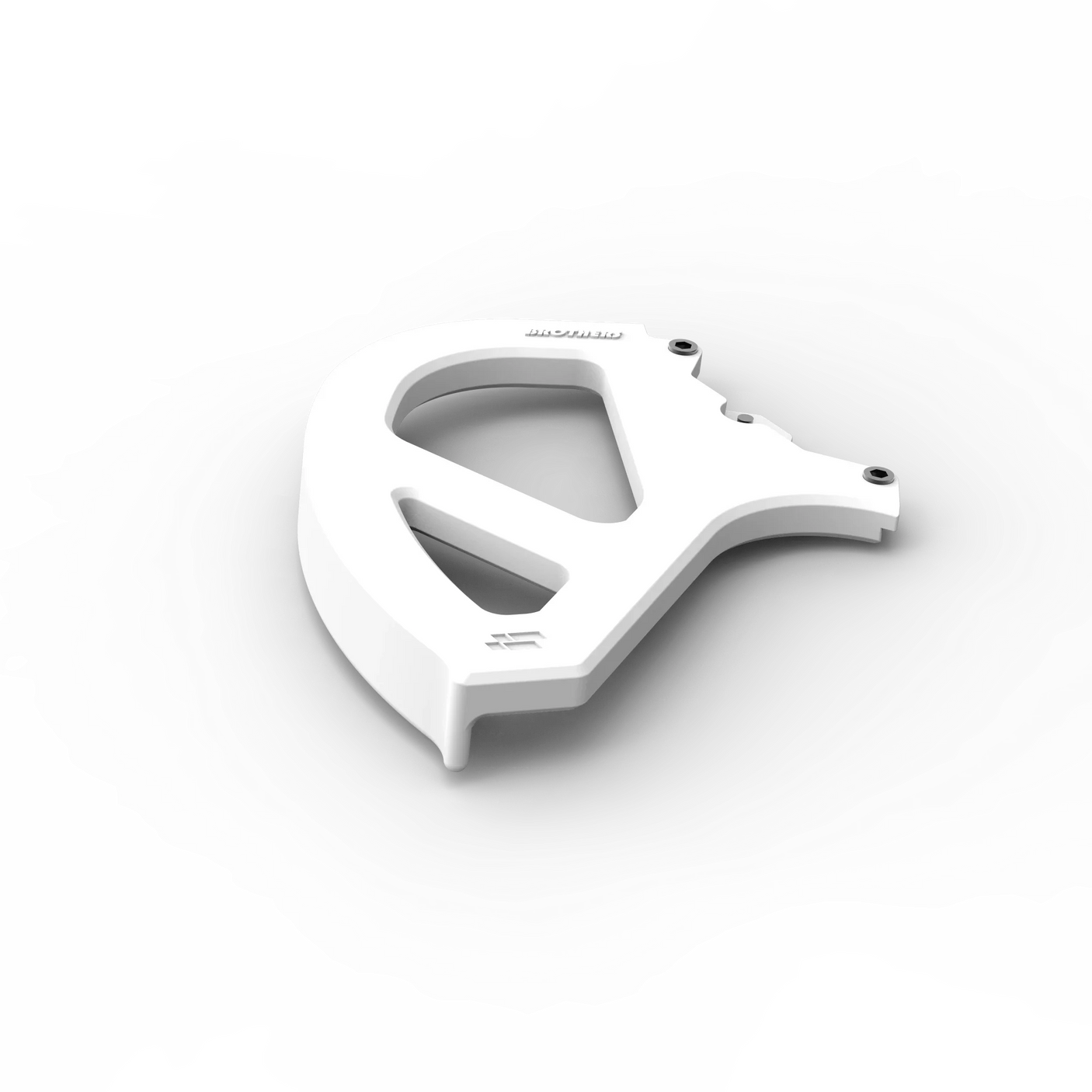 IZI Brothers Nylon Disk Guard for Sur-Ron Light Bee swingarm - white top angled view