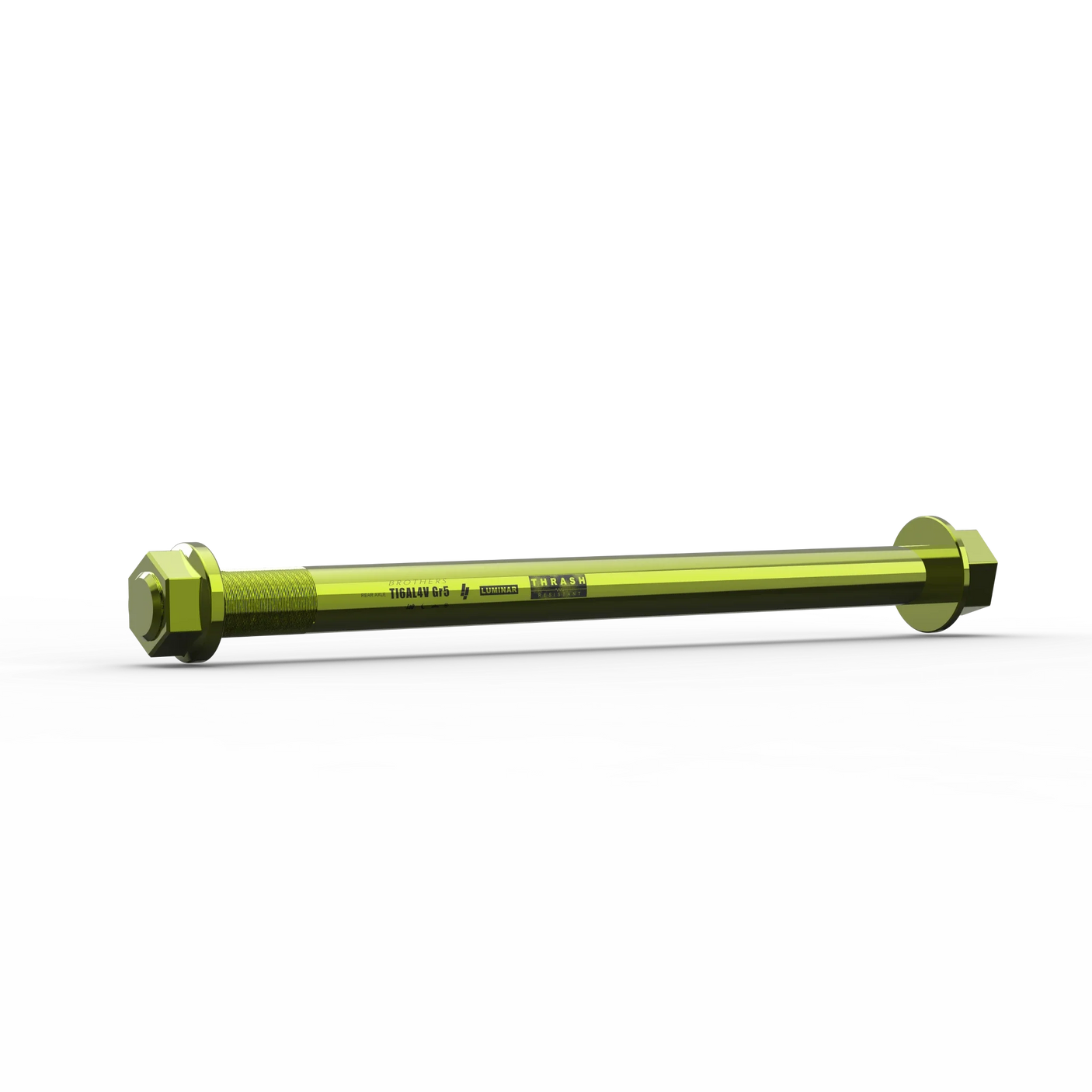 IZI Brothers Rear Axle #2 for Sur-Ron Light Bee - green 1/4 profile view