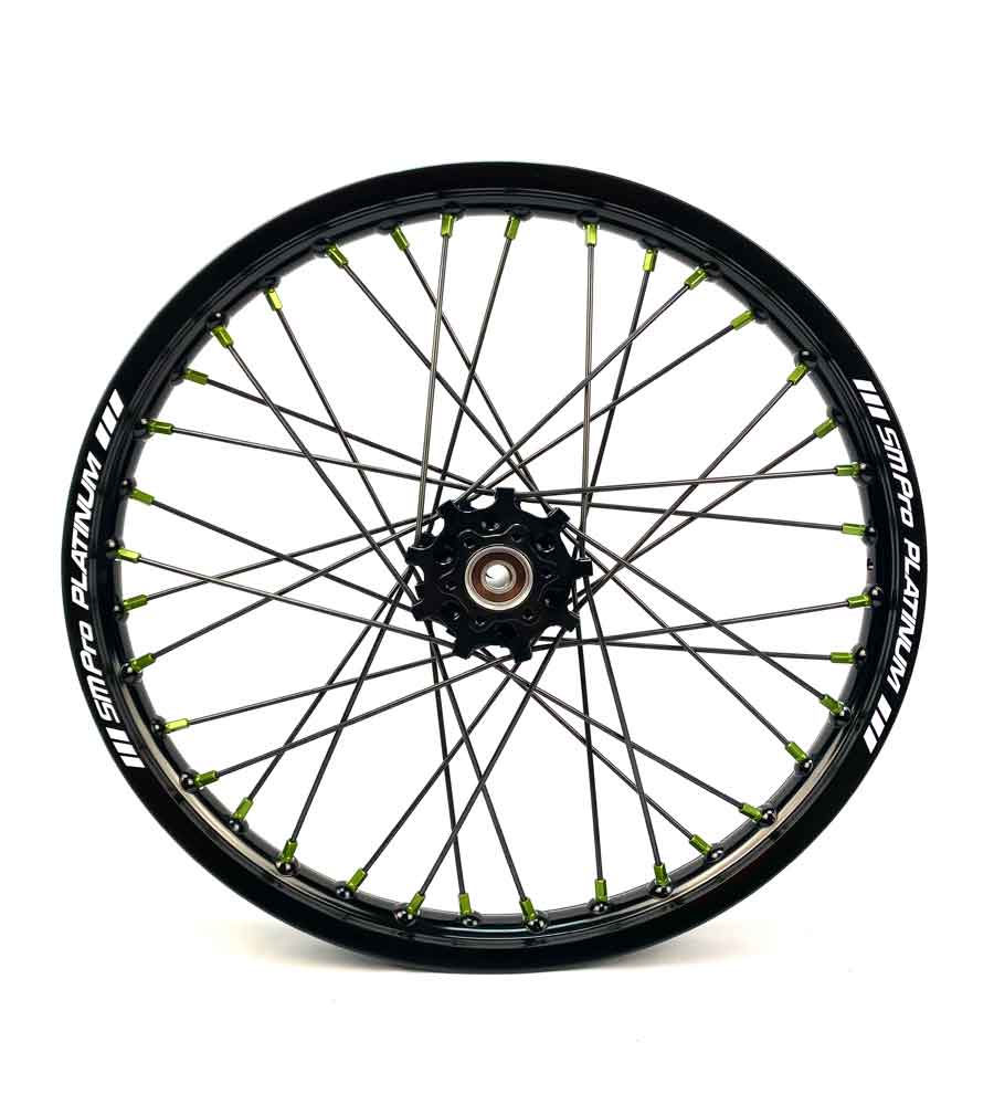SM Pro Light Bee Wheelset – Black Rim and Green Nipples - EVFREAKS SM Pro Light Bee Wheelset – Black Rim and Green Nipples