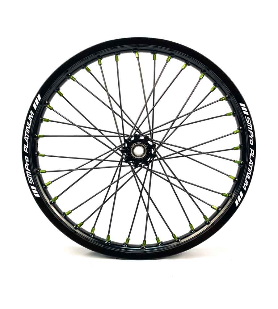 SM Pro Light Bee Wheelset – Black Rim and Green Nipples - EVFREAKS SM Pro Light Bee Wheelset – Black Rim and Green Nipples