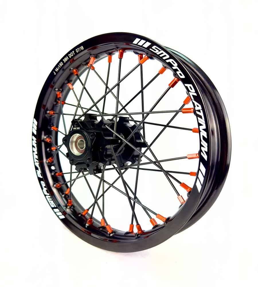 SM Pro Light Bee Wheelset – Black Rim and Orange Nipples - EVFREAKS SM Pro Light Bee Wheelset – Black Rim and Orange Nipples