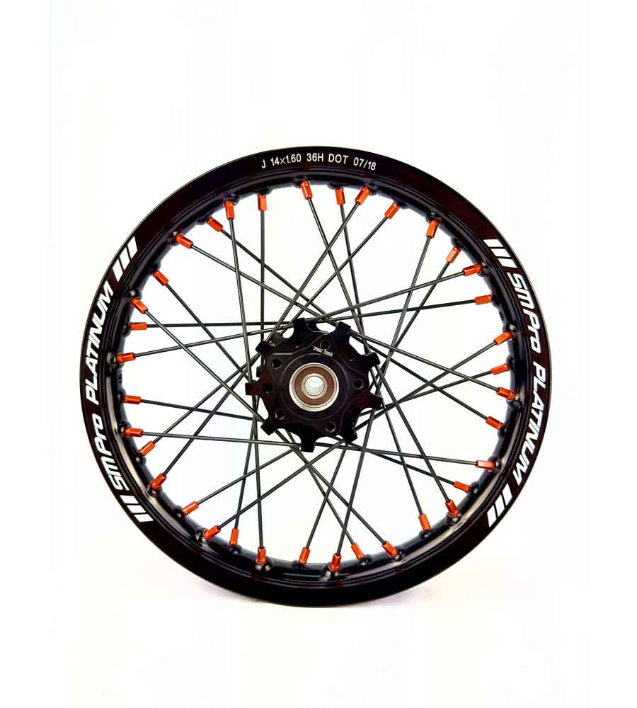 SM Pro Light Bee Wheelset – Black Rim and Orange Nipples - EVFREAKS SM Pro Light Bee Wheelset – Black Rim and Orange Nipples