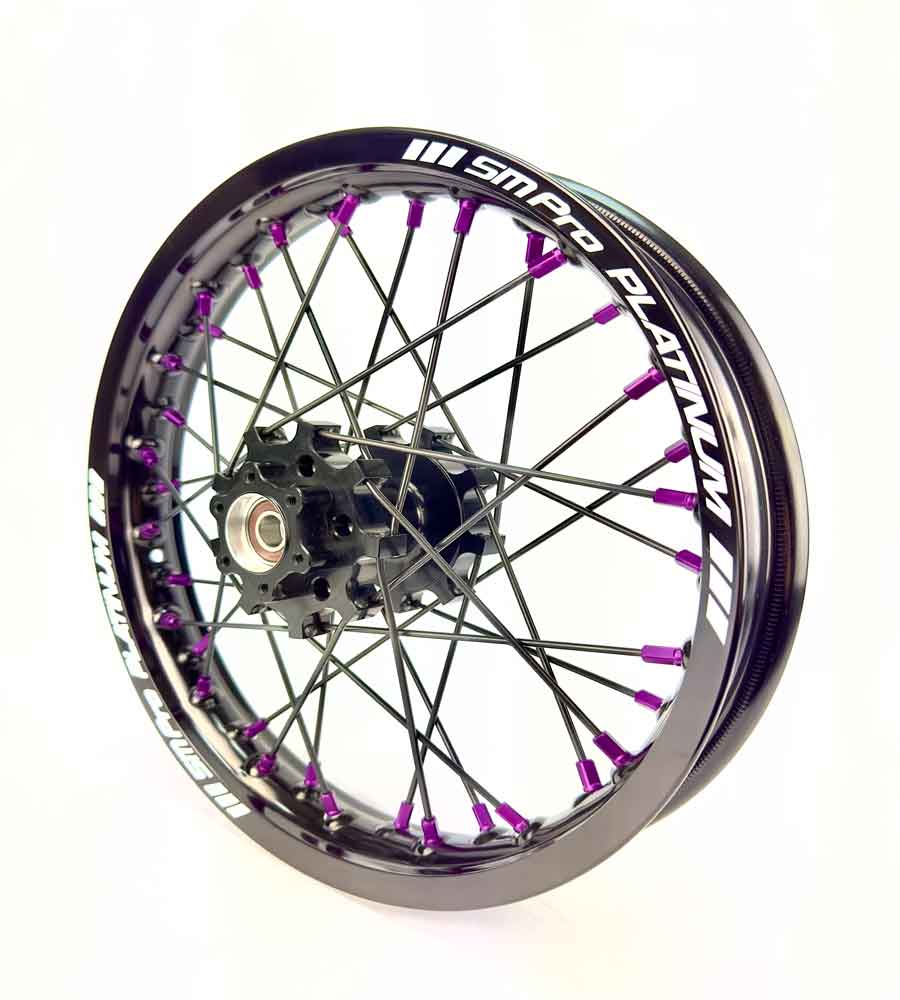 SM Pro Light Bee Wheelset – Black Rim and Purple Nipples - EVFREAKS SM Pro Light Bee Wheelset – Black Rim and Purple Nipples