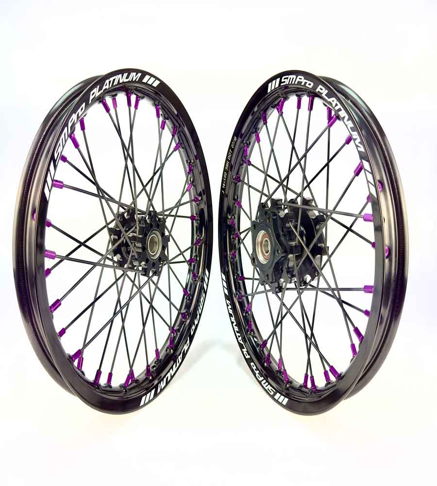 SM Pro Light Bee Wheelset – Black Rim and Purple Nipples - EVFREAKS SM Pro Light Bee Wheelset – Black Rim and Purple Nipples