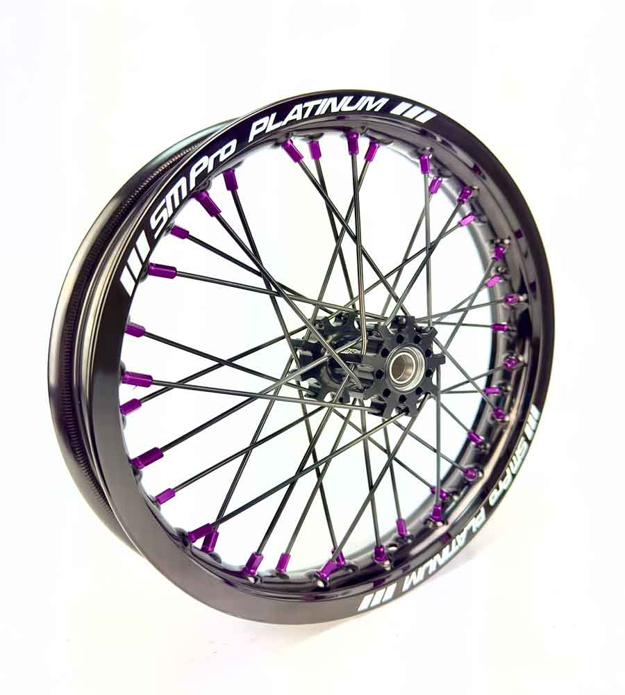 SM Pro Light Bee Wheelset – Black Rim and Purple Nipples - EVFREAKS SM Pro Light Bee Wheelset – Black Rim and Purple Nipples