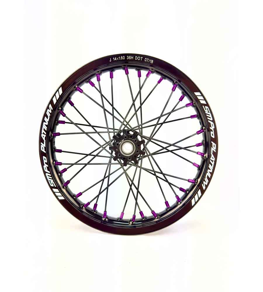 SM Pro Light Bee Wheelset – Black Rim and Purple Nipples - EVFREAKS SM Pro Light Bee Wheelset – Black Rim and Purple Nipples