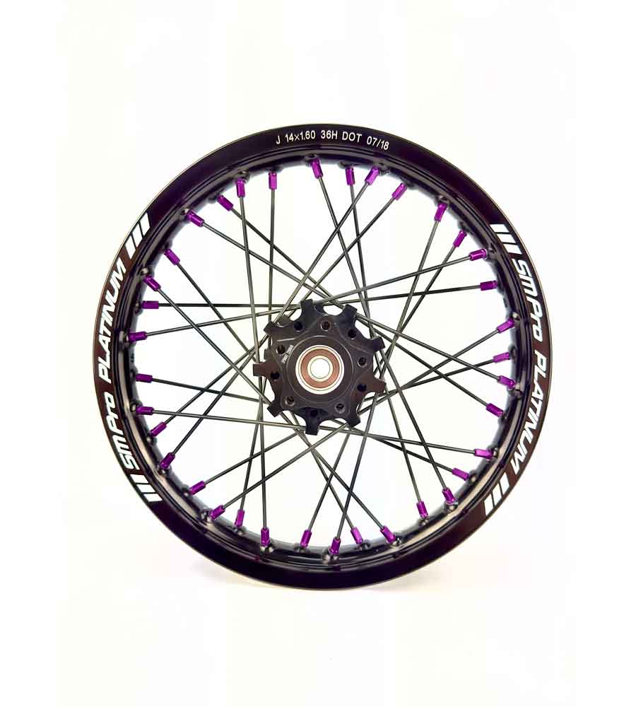 SM Pro Light Bee Wheelset – Black Rim and Purple Nipples - EVFREAKS SM Pro Light Bee Wheelset – Black Rim and Purple Nipples