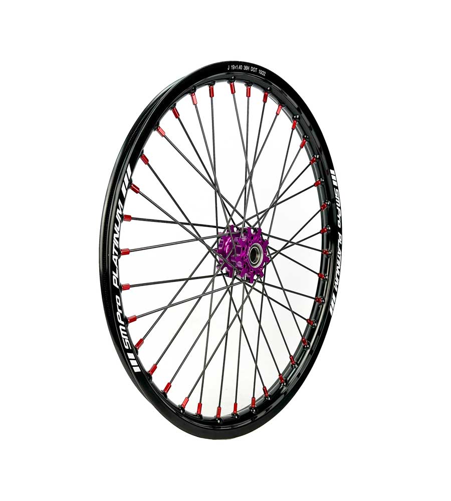 SM Pro Light Bee Wheelset – Purple Black Hub and Red Nipples - EVFREAKS SM Pro Light Bee Wheelset – Purple Black Hub and Red Nipples