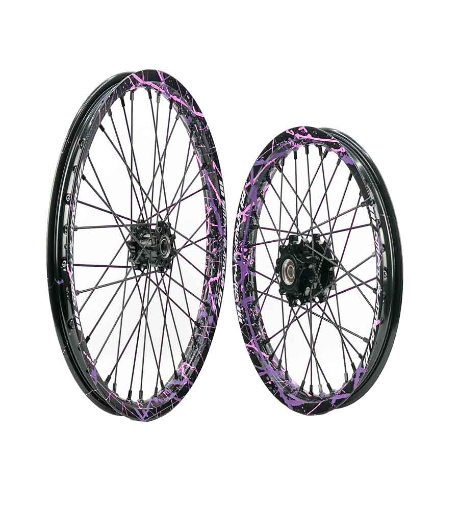 SM Pro Light Bee Wheelset – Splatterkote and Black Nipples - EVFREAKS SM Pro Light Bee Wheelset – Splatterkote and Black Nipples