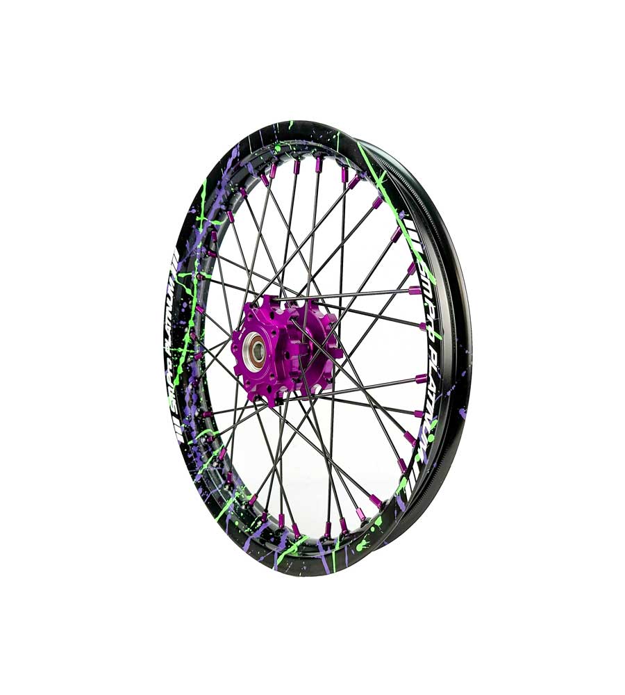 SM Pro Light Bee Wheelset – Splatterkote and Purple Nipples - EVFREAKSSM Pro Light Bee Wheelset – Splatterkote and Purple Nipples
