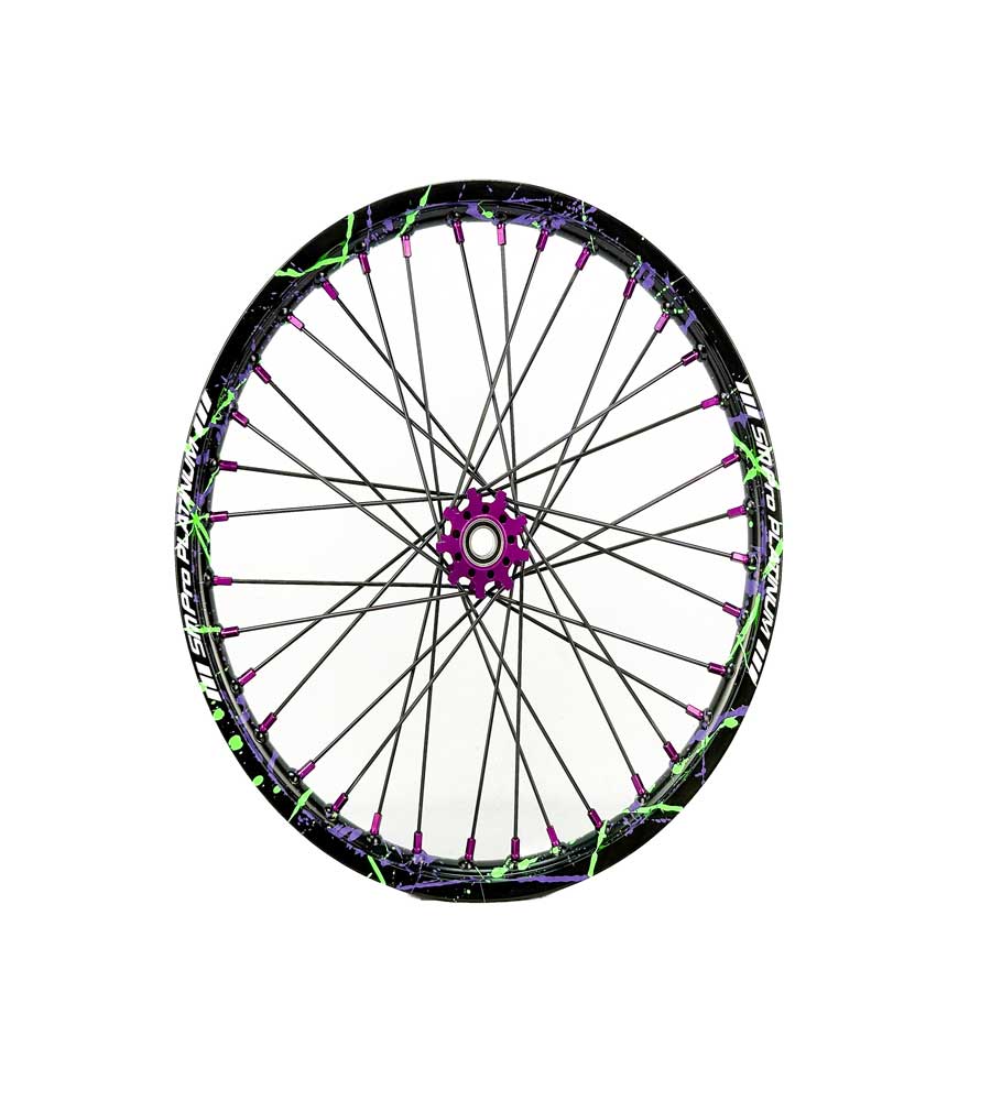 SM Pro Light Bee Wheelset – Splatterkote and Purple Nipples - EVFREAKSSM Pro Light Bee Wheelset – Splatterkote and Purple Nipples