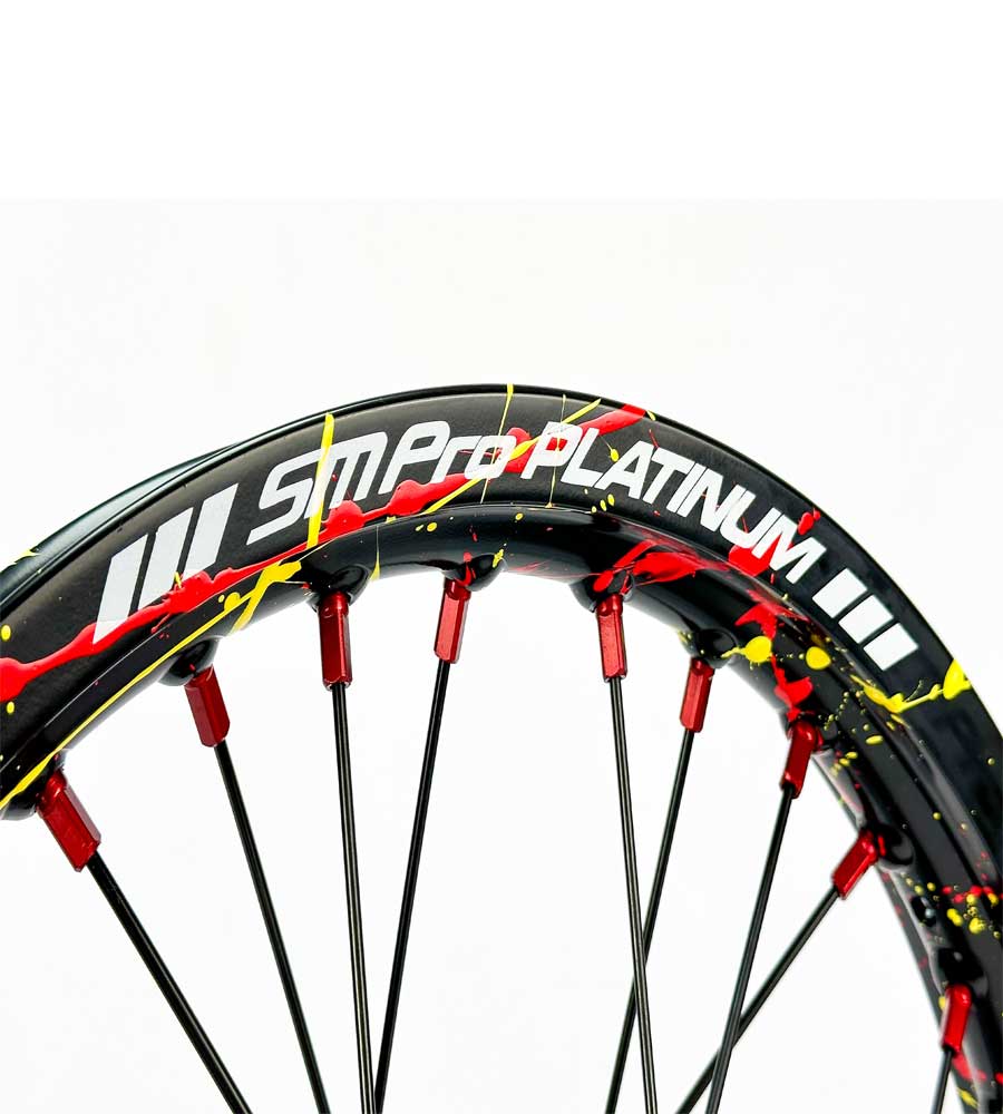 SM Pro Ultra Bee Wheels – USMC Red Sunflower Yellow Rim and Black Spokes - EVFREAKSSM Pro Ultra Bee Wheels – USMC Red Sunflower Yellow Rim and Black Spokes