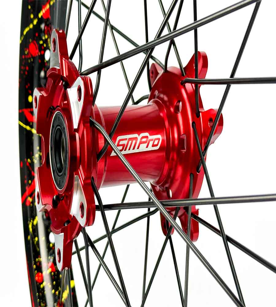 SM Pro Ultra Bee Wheels – USMC Red Sunflower Yellow Rim and Black Spokes - EVFREAKSSM Pro Ultra Bee Wheels – USMC Red Sunflower Yellow Rim and Black Spokes