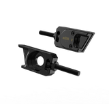IZI Brothers axle blocks for Sur-Ron Light Bee swingarm - black exterior front view