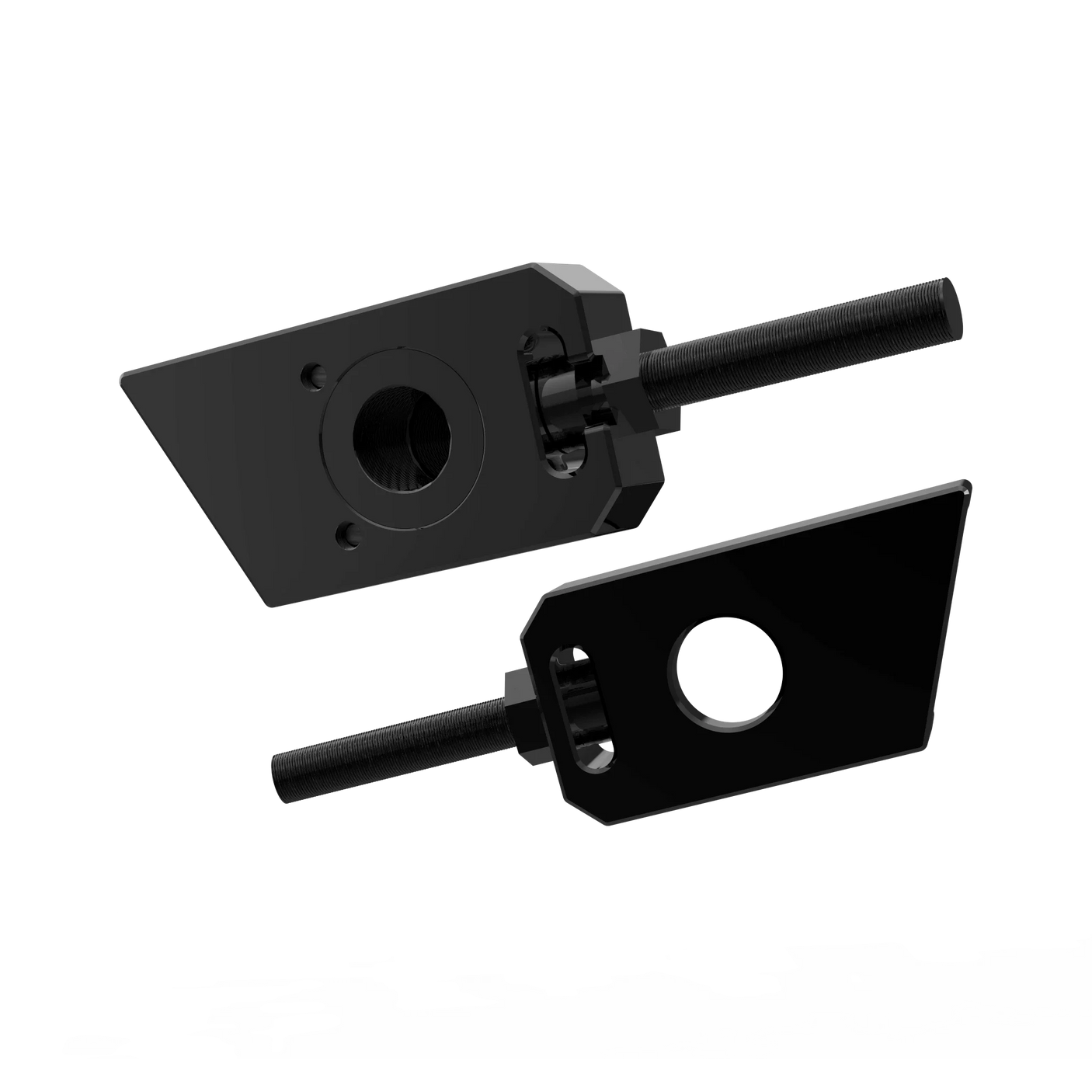 IZI Brothers axle blocks for Sur-Ron Light Bee swingarm - black interior front view