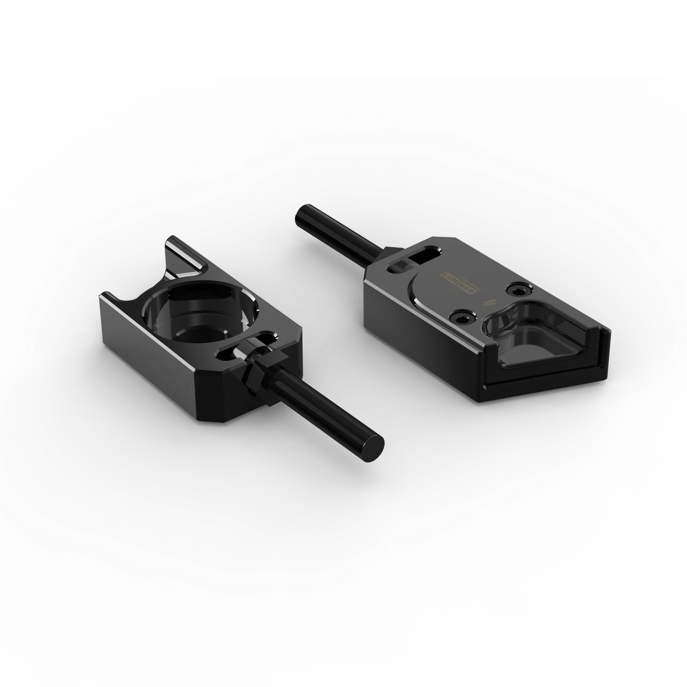 IZI Brothers axle blocks for Sur-Ron Light Bee swingarm - black exterior top view