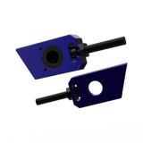 IZI Brothers axle blocks for Sur-Ron Light Bee swingarm - blue interior front view