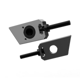 IZI Brothers axle blocks for Sur-Ron Light Bee swingarm - raw interior front view of both pieces
