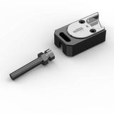 IZI Brothers axle blocks for Sur-Ron Light Bee swingarm - raw black top view of single piece exterior side disassembled