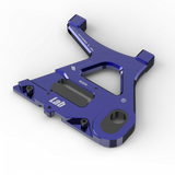 IZI Brothers caliper mount for Sur-Ron Light Bee swingarm - blue top-down exterior view