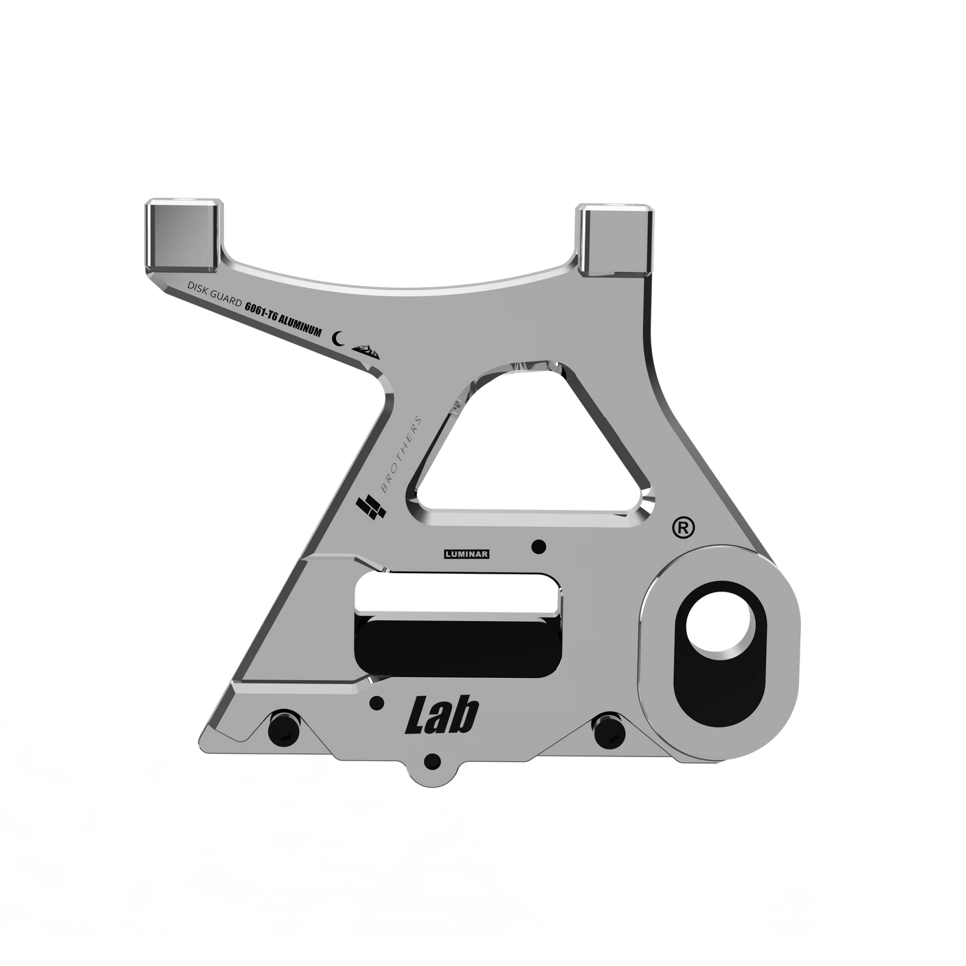 IZI Brothers caliper mount for Sur-Ron Light Bee swingarm - raw exterior front view