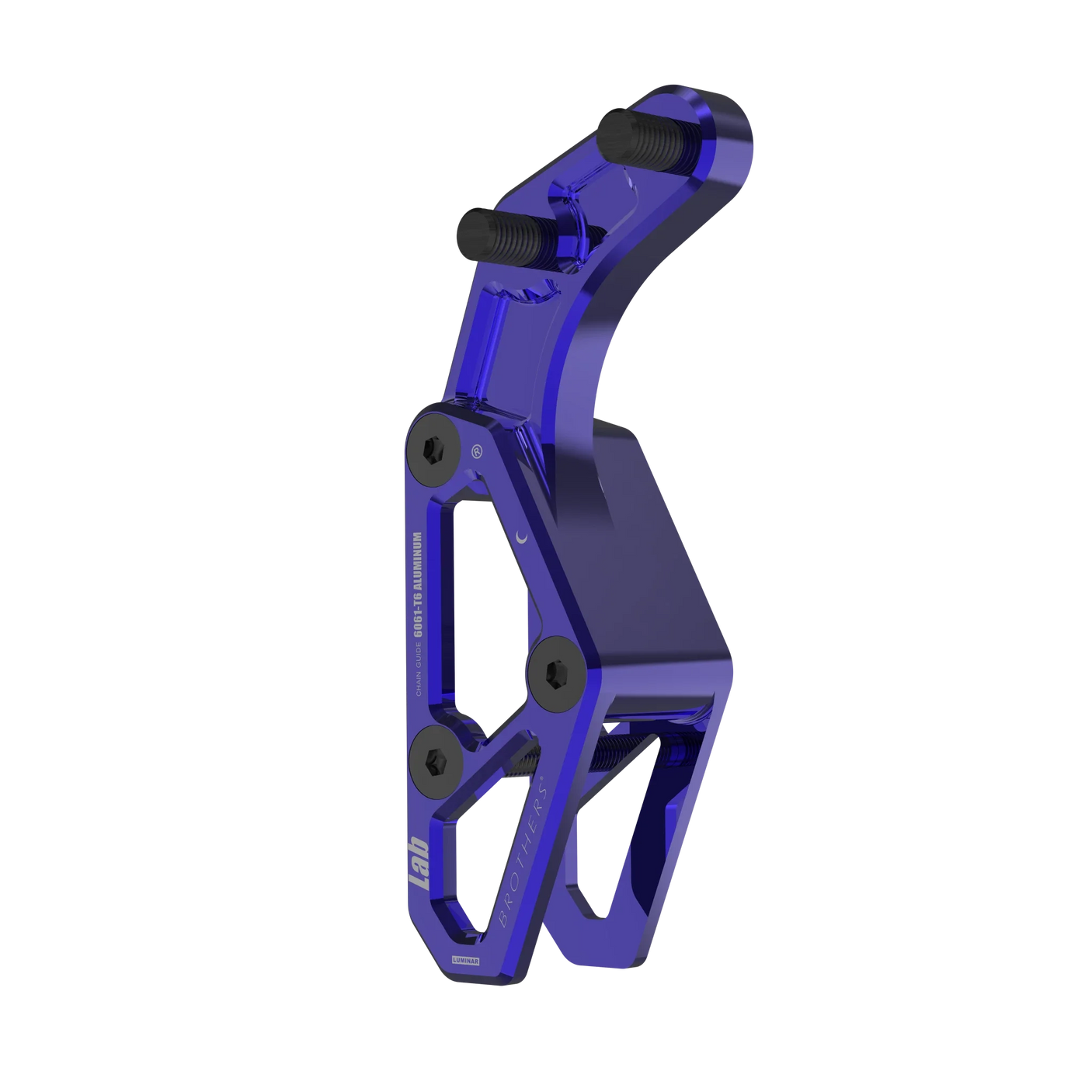 IZI Brothers chain guide body for Sur-Ron Light Bee swingarm - blue 3/4 front view