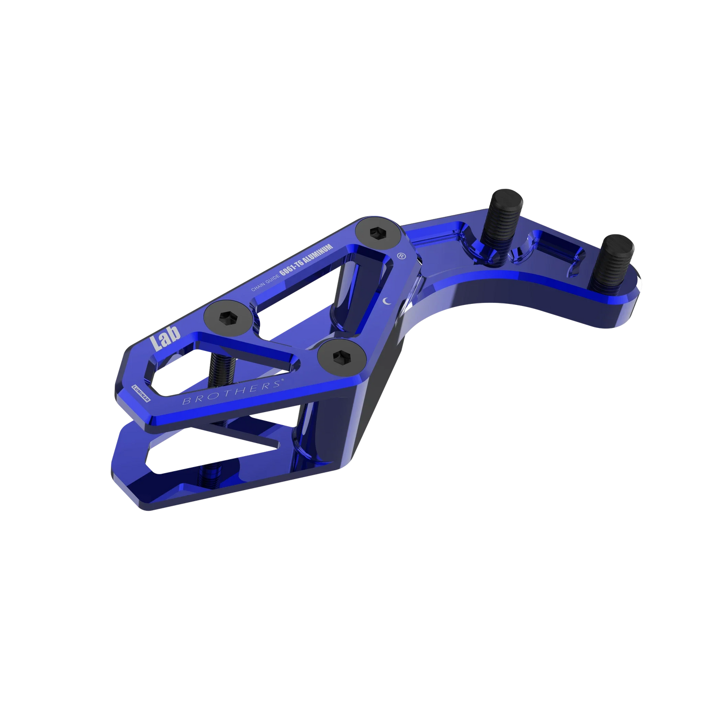 IZI Brothers chain guide body for Sur-Ron Light Bee swingarm - blue top front view