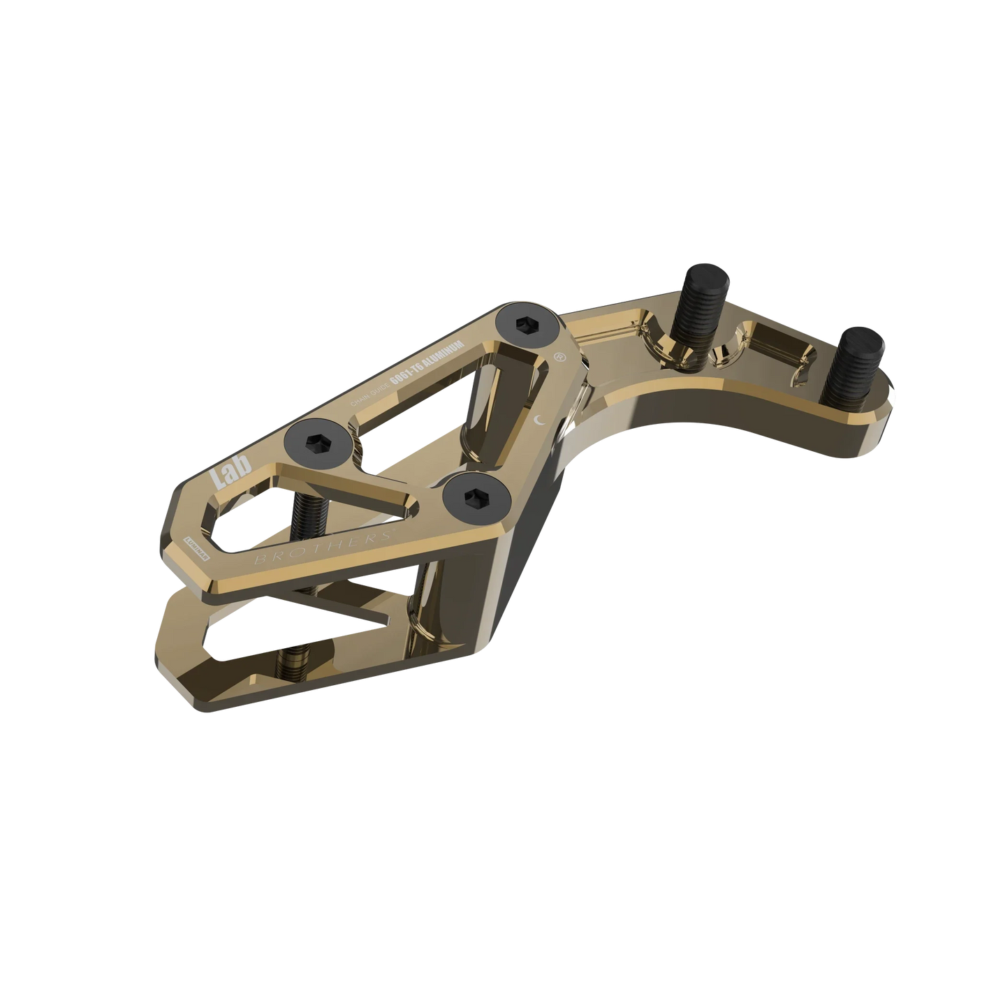 IZI Brothers chain guide body for Sur-Ron Light Bee swingarm - copper top-down front view