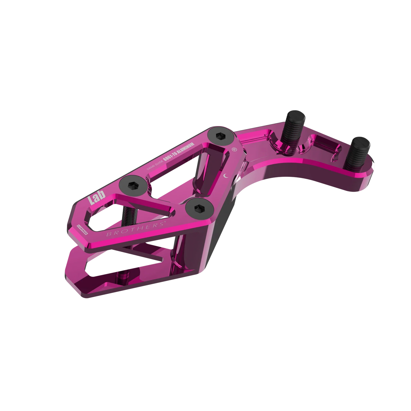 IZI Brothers chain guide body for Sur-Ron Light Bee swingarm - pink top front view