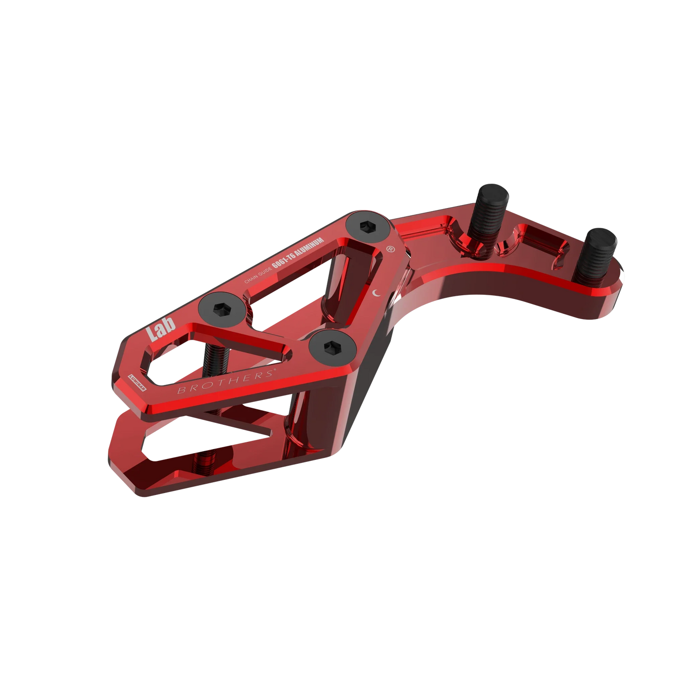 IZI Brothers chain guide body for Sur-Ron Light Bee swingarm - red top front view
