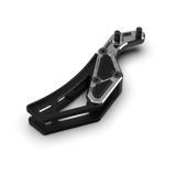 IZI Brothers complete chain guide for Sur-Ron Light Bee swingarm - raw top angled side view