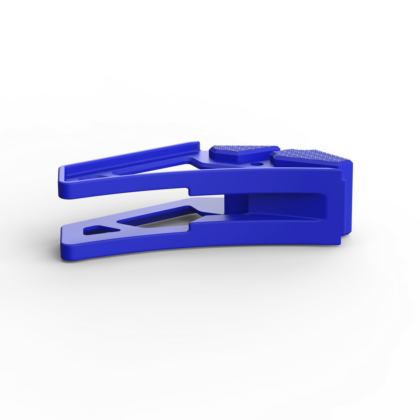 IZI Brothers nylon chain guide for Sur-Ron Light Bee swingarm - blue laid flat top view