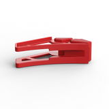 IZI Brothers nylon chain guide for Sur-Ron Light Bee swingarm - red laid flat top view