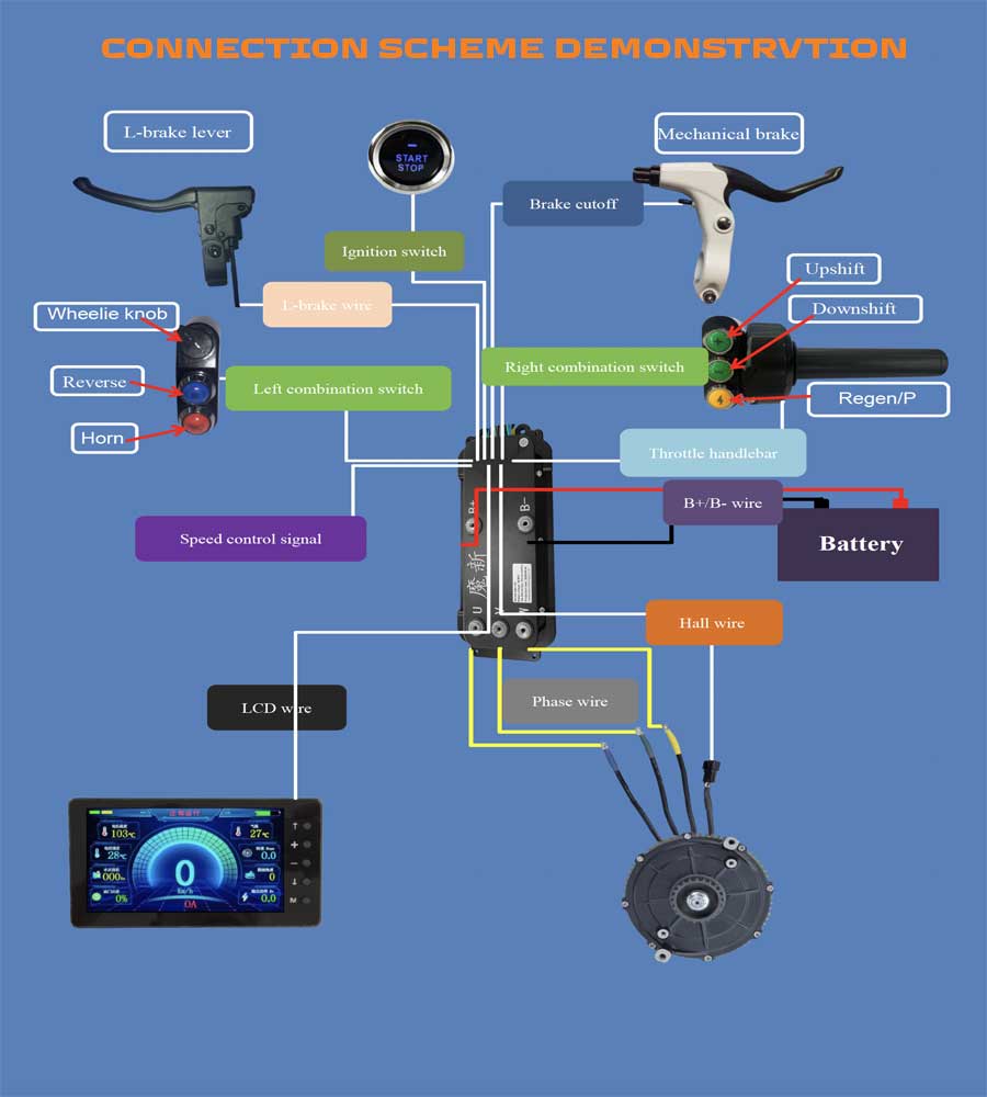 Moxin S801100 wheelie controller connection diagram