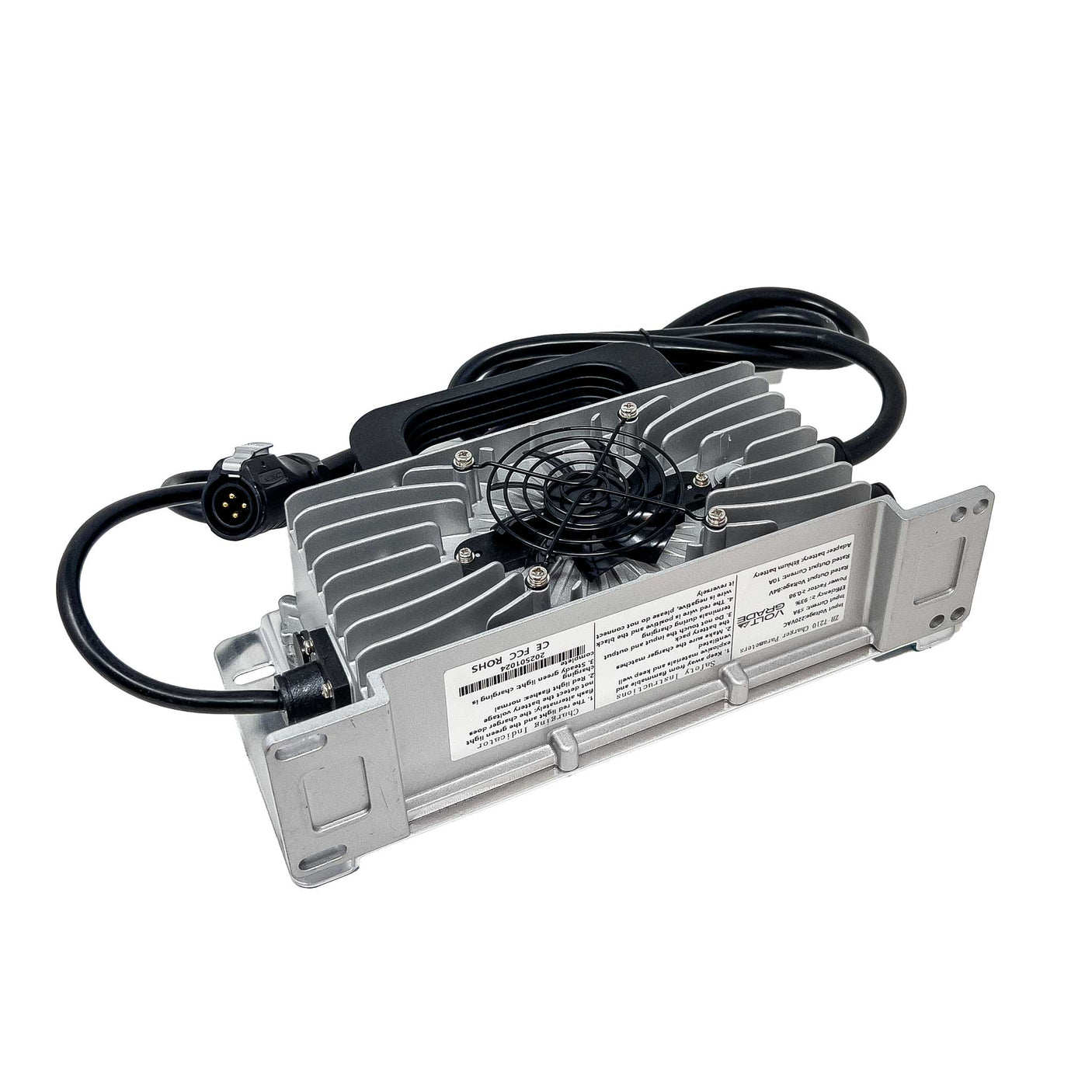 Voltgrade 72v and 81v battery charger 10amp for Sur Ron, Talaria, and E Ride Pro side view
